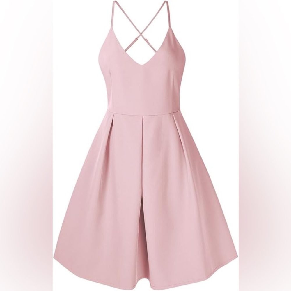 Glory Sunshine Women's Deep V Neck Spaghetti Straps Dress Sleeveless Dress M